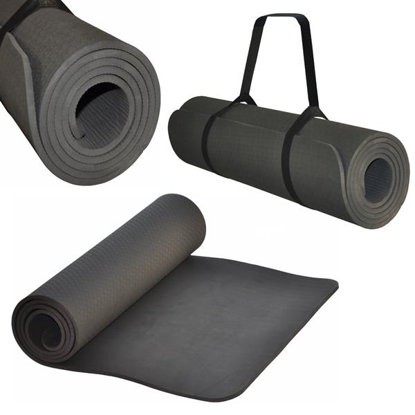 Yogamatte schwarz 183 x 61 x 0,8 cm