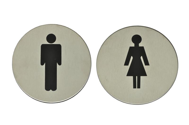WC Toilettenschild Edelstahl Herren / Damen